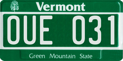 VT license plate OUE031