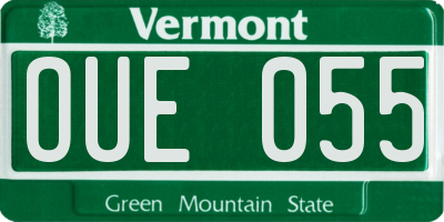 VT license plate OUE055