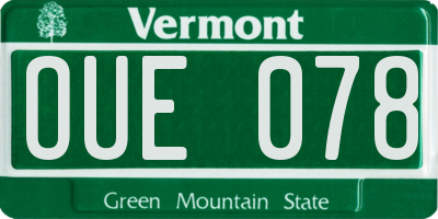 VT license plate OUE078