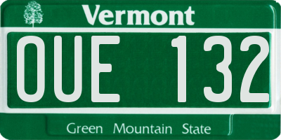 VT license plate OUE132