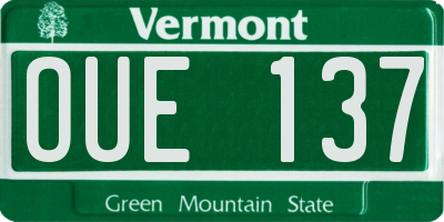 VT license plate OUE137