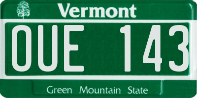 VT license plate OUE143