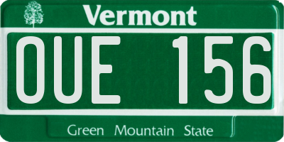 VT license plate OUE156