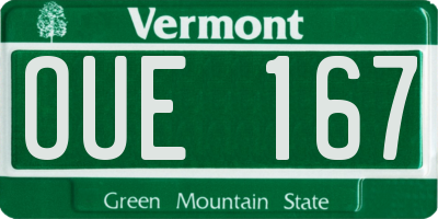 VT license plate OUE167