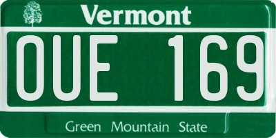 VT license plate OUE169