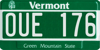 VT license plate OUE176