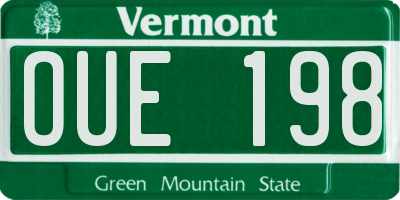 VT license plate OUE198