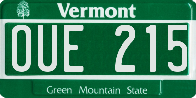 VT license plate OUE215