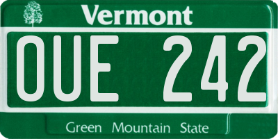 VT license plate OUE242