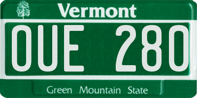 VT license plate OUE280