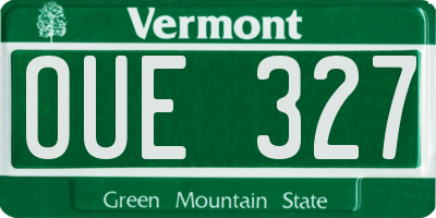 VT license plate OUE327