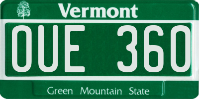 VT license plate OUE360