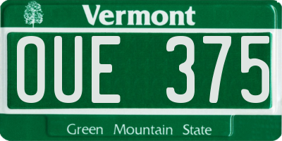 VT license plate OUE375