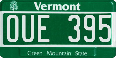 VT license plate OUE395