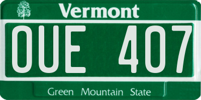 VT license plate OUE407