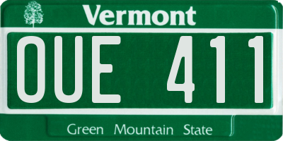 VT license plate OUE411