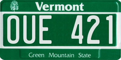 VT license plate OUE421