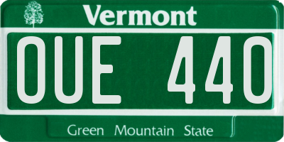 VT license plate OUE440