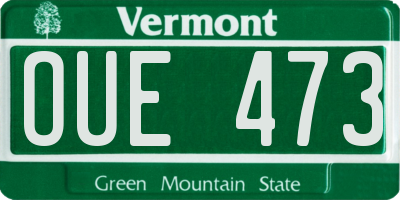 VT license plate OUE473