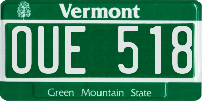 VT license plate OUE518
