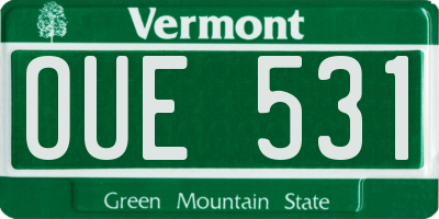 VT license plate OUE531