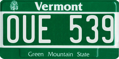 VT license plate OUE539