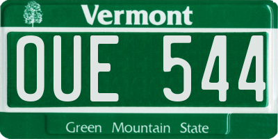 VT license plate OUE544