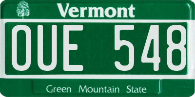 VT license plate OUE548