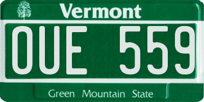 VT license plate OUE559