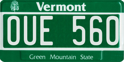 VT license plate OUE560
