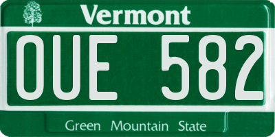 VT license plate OUE582