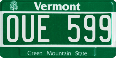 VT license plate OUE599