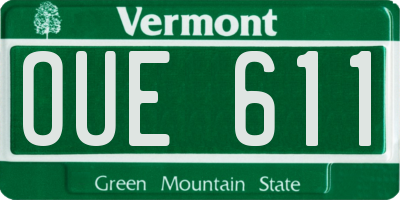 VT license plate OUE611