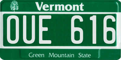 VT license plate OUE616