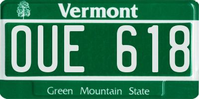 VT license plate OUE618