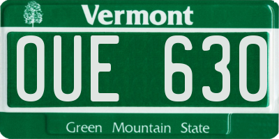 VT license plate OUE630