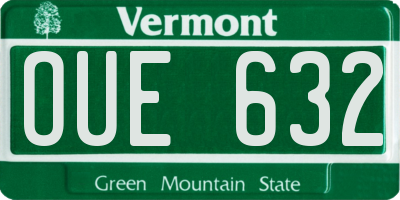 VT license plate OUE632