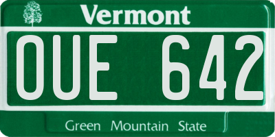 VT license plate OUE642