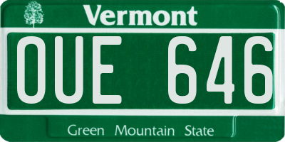 VT license plate OUE646