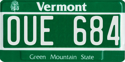 VT license plate OUE684