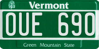 VT license plate OUE690