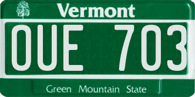 VT license plate OUE703
