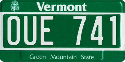 VT license plate OUE741