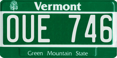 VT license plate OUE746