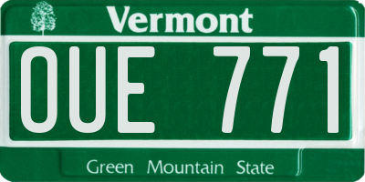 VT license plate OUE771