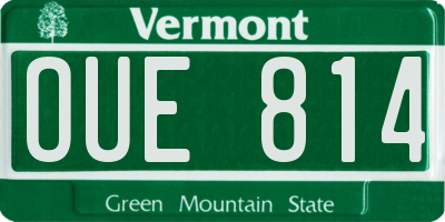 VT license plate OUE814