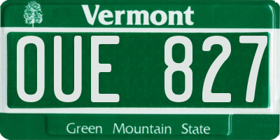 VT license plate OUE827