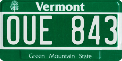 VT license plate OUE843