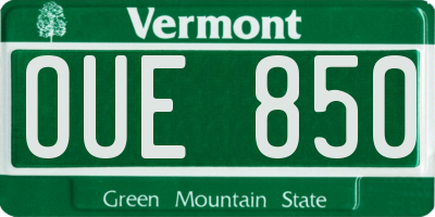VT license plate OUE850