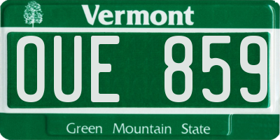 VT license plate OUE859